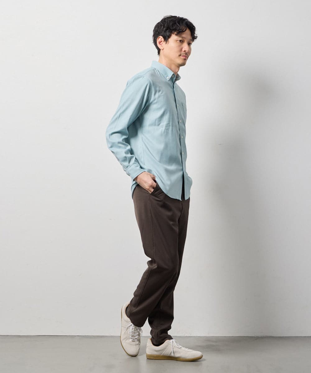 KHLLD27069 a.v.v MEN(アー・ヴェ・ヴェ) 【イージーケア/洗濯機で洗える/毛玉・シワになりにくい/裏起毛/ストレッチ】不動の人気パンツ 裏微起毛セミルーズパンツ ダークグレー