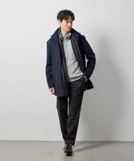 KHLLD27069 a.v.v MEN(アー・ヴェ・ヴェ) 【イージーケア/洗濯機で洗える/毛玉・シワになりにくい/裏起毛/ストレッチ】不動の人気パンツ 裏微起毛セミルーズパンツ ダークグレー