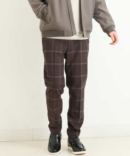 KHLLP21059 a.v.v MEN 【S-XXL】チェック柄裏起毛スマートスラックス