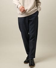 KHLLV26059 a.v.v MEN(アー・ヴェ・ヴェ) 【ON/OFF兼用】シャンブレー裏起毛スマートテーパードパンツ(セットアップ可） ネイビー