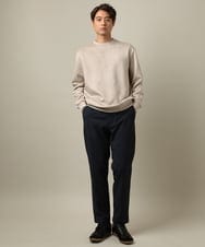 KHLLV26059 a.v.v MEN(アー・ヴェ・ヴェ) 【ON/OFF兼用】シャンブレー裏起毛スマートテーパードパンツ(セットアップ可） ネイビー