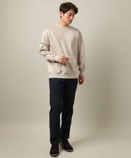 KHLLV26059 a.v.v MEN(アー・ヴェ・ヴェ) 【ON/OFF兼用】シャンブレー裏起毛スマートテーパードパンツ(セットアップ可） ネイビー