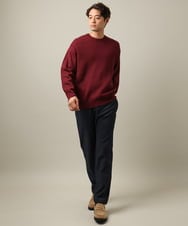 KHLLV26059 a.v.v MEN(アー・ヴェ・ヴェ) 【ON/OFF兼用】シャンブレー裏起毛スマートテーパードパンツ(セットアップ可） ネイビー