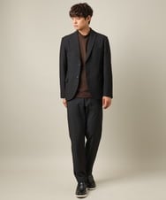 KHLLV26059 a.v.v MEN(アー・ヴェ・ヴェ) 【ON/OFF兼用】シャンブレー裏起毛スマートテーパードパンツ(セットアップ可） ネイビー