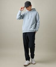 KHLLV26059 a.v.v MEN(アー・ヴェ・ヴェ) 【ON/OFF兼用】シャンブレー裏起毛スマートテーパードパンツ(セットアップ可） ネイビー