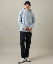 KHLLV26059 a.v.v MEN(アー・ヴェ・ヴェ) 【ON/OFF兼用】シャンブレー裏起毛スマートテーパードパンツ(セットアップ可） ネイビー