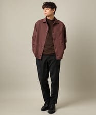 KHLLV26059 a.v.v MEN(アー・ヴェ・ヴェ) 【ON/OFF兼用】シャンブレー裏起毛スマートテーパードパンツ(セットアップ可） ネイビー