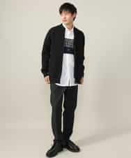 KHLLV26059 a.v.v MEN(アー・ヴェ・ヴェ) 【ON/OFF兼用】シャンブレー裏起毛スマートテーパードパンツ(セットアップ可） ネイビー