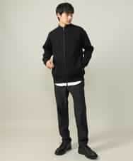 KHLLV26059 a.v.v MEN(アー・ヴェ・ヴェ) 【ON/OFF兼用】シャンブレー裏起毛スマートテーパードパンツ(セットアップ可） ネイビー