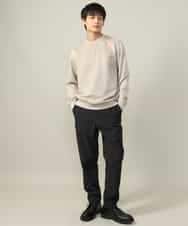 KHLLV26059 a.v.v MEN(アー・ヴェ・ヴェ) 【ON/OFF兼用】シャンブレー裏起毛スマートテーパードパンツ(セットアップ可） ネイビー