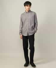 KHLLV26059 a.v.v MEN(アー・ヴェ・ヴェ) 【ON/OFF兼用】シャンブレー裏起毛スマートテーパードパンツ(セットアップ可） ネイビー