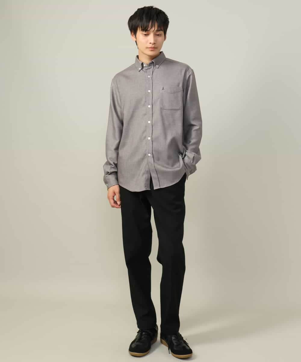 KHLLV26059 a.v.v MEN(アー・ヴェ・ヴェ) 【ON/OFF兼用】シャンブレー裏起毛スマートテーパードパンツ(セットアップ可） ネイビー