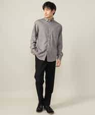 KHLLV26059 a.v.v MEN(アー・ヴェ・ヴェ) 【ON/OFF兼用】シャンブレー裏起毛スマートテーパードパンツ(セットアップ可） ネイビー