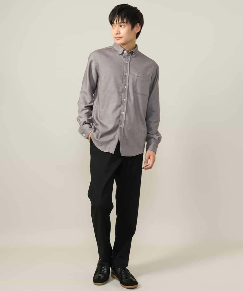 KHLLV26059 a.v.v MEN(アー・ヴェ・ヴェ) 【ON/OFF兼用】シャンブレー裏起毛スマートテーパードパンツ(セットアップ可） ネイビー