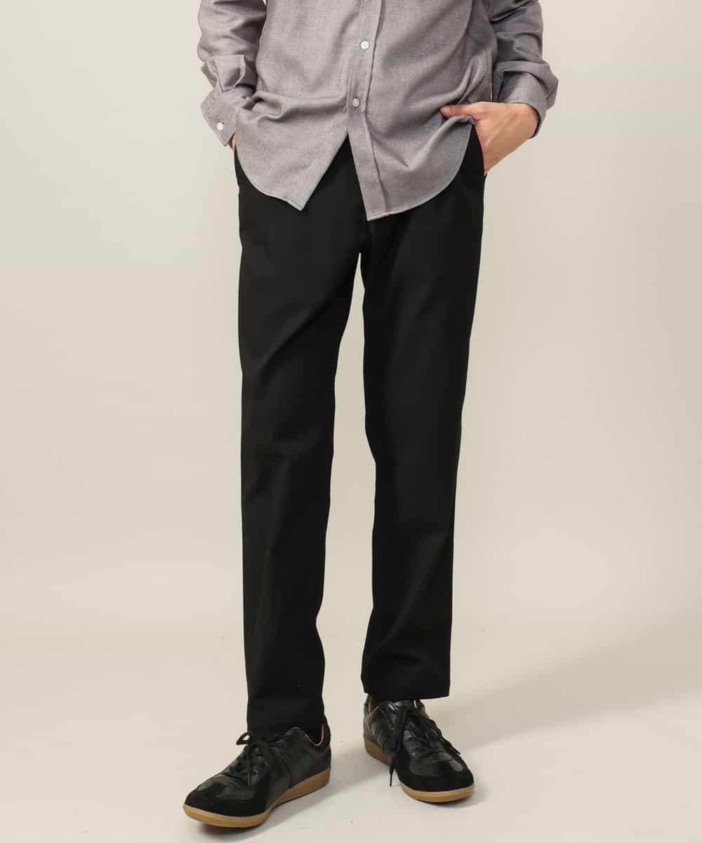 KHLLV26059 a.v.v MEN(アー・ヴェ・ヴェ) 【ON/OFF兼用】シャンブレー裏起毛スマートテーパードパンツ(セットアップ可） ネイビー