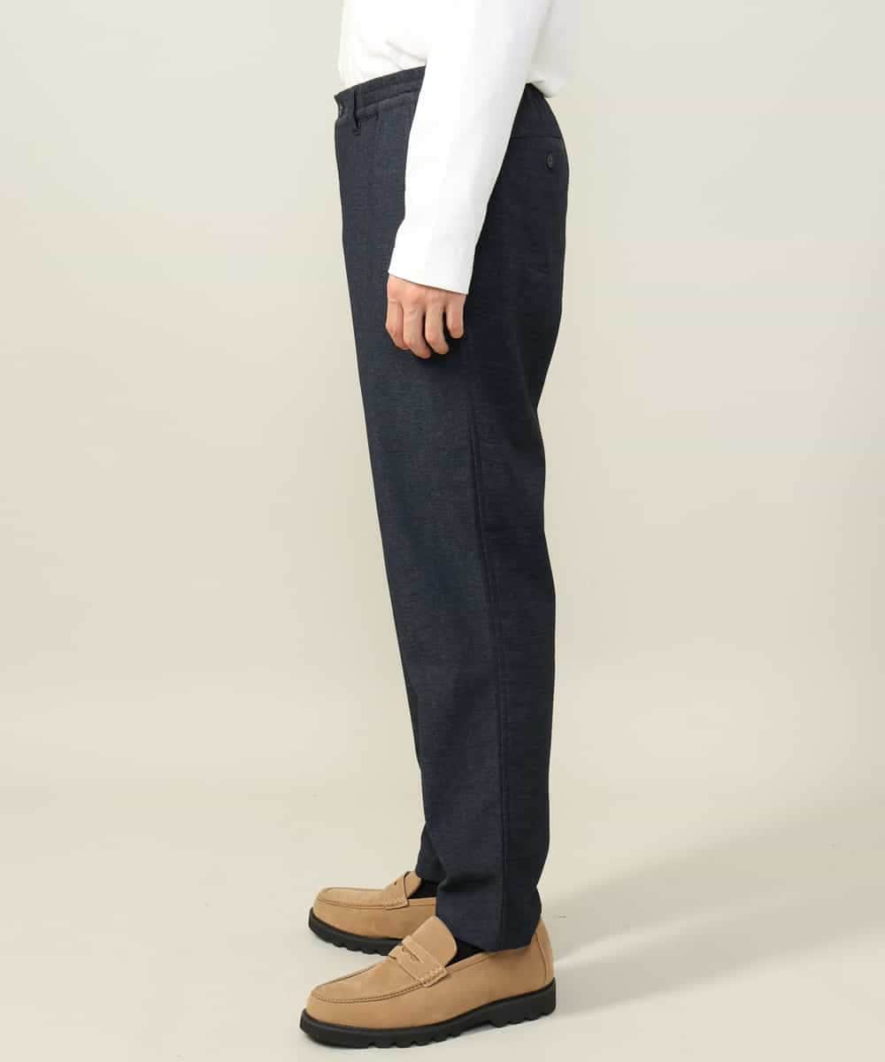 KHLLV26059 a.v.v MEN(アー・ヴェ・ヴェ) 【ON/OFF兼用】シャンブレー裏起毛スマートテーパードパンツ(セットアップ可） ネイビー