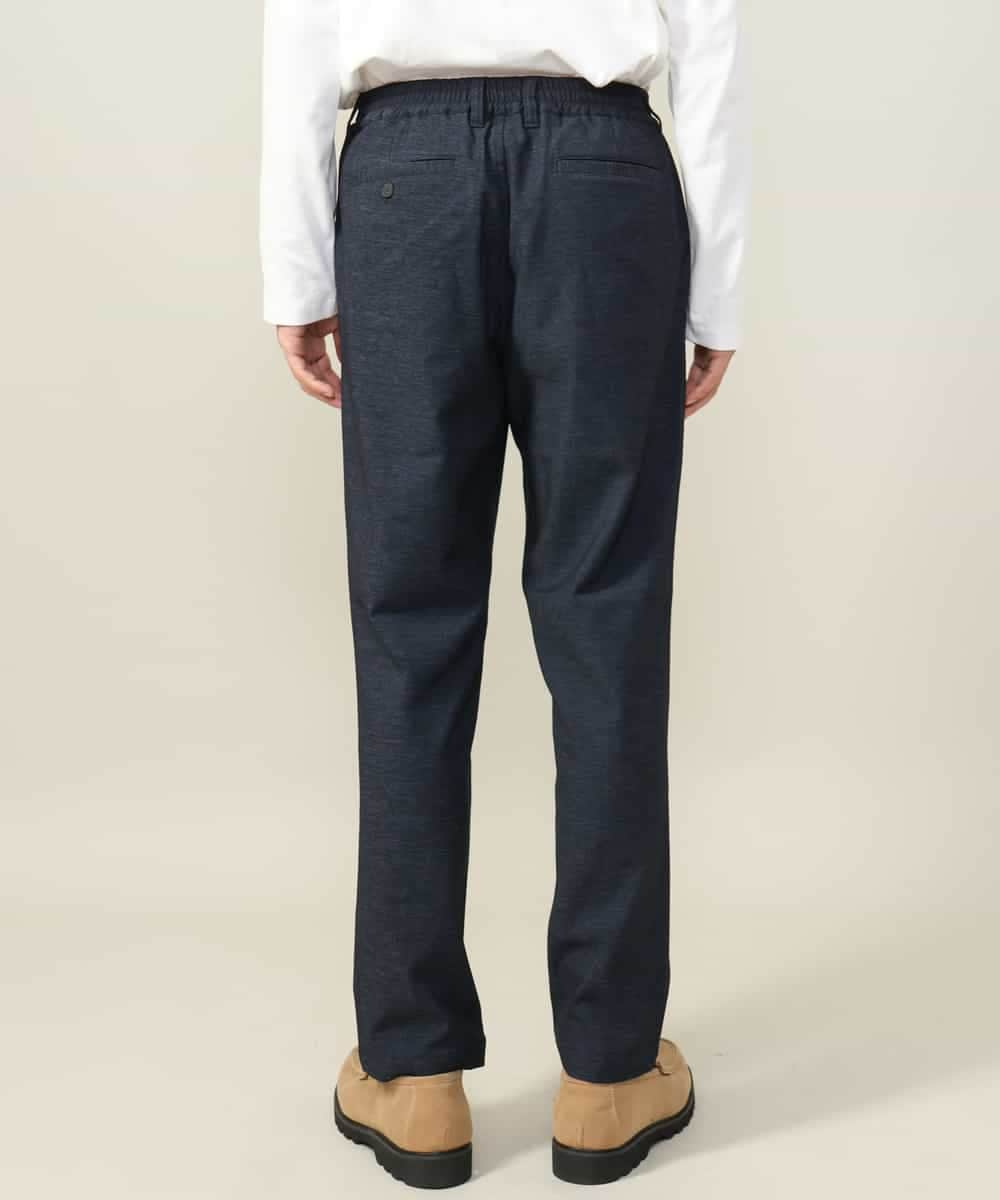 KHLLV26059 a.v.v MEN(アー・ヴェ・ヴェ) 【ON/OFF兼用】シャンブレー裏起毛スマートテーパードパンツ(セットアップ可） ネイビー