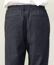 KHLLV26059 a.v.v MEN(アー・ヴェ・ヴェ) 【ON/OFF兼用】シャンブレー裏起毛スマートテーパードパンツ(セットアップ可） ネイビー