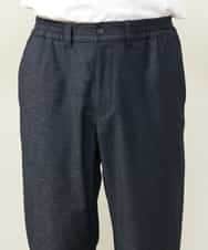 KHLLV26059 a.v.v MEN(アー・ヴェ・ヴェ) 【ON/OFF兼用】シャンブレー裏起毛スマートテーパードパンツ(セットアップ可） ネイビー