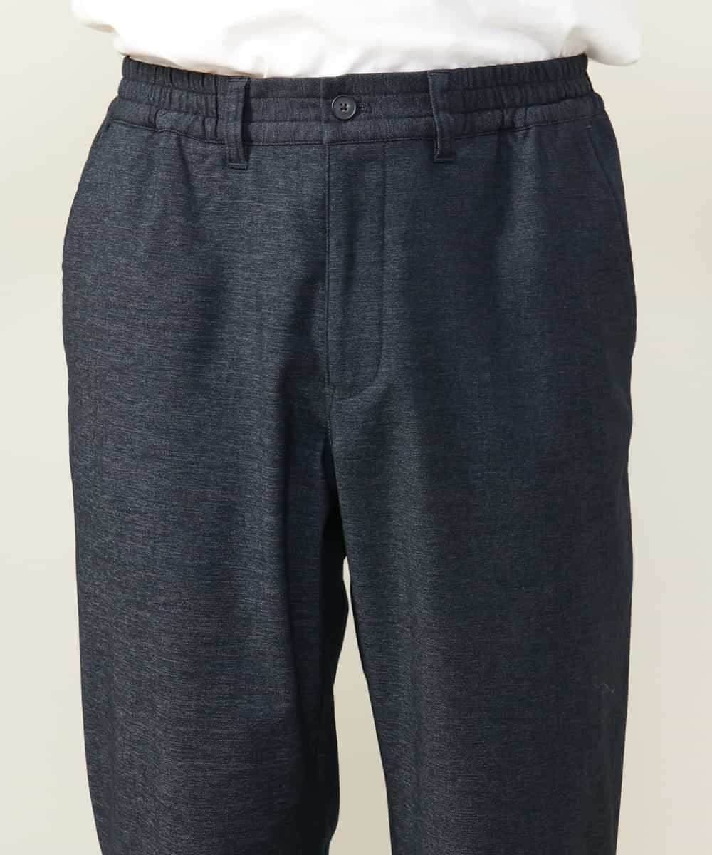 KHLLV26059 a.v.v MEN(アー・ヴェ・ヴェ) 【ON/OFF兼用】シャンブレー裏起毛スマートテーパードパンツ(セットアップ可） ネイビー