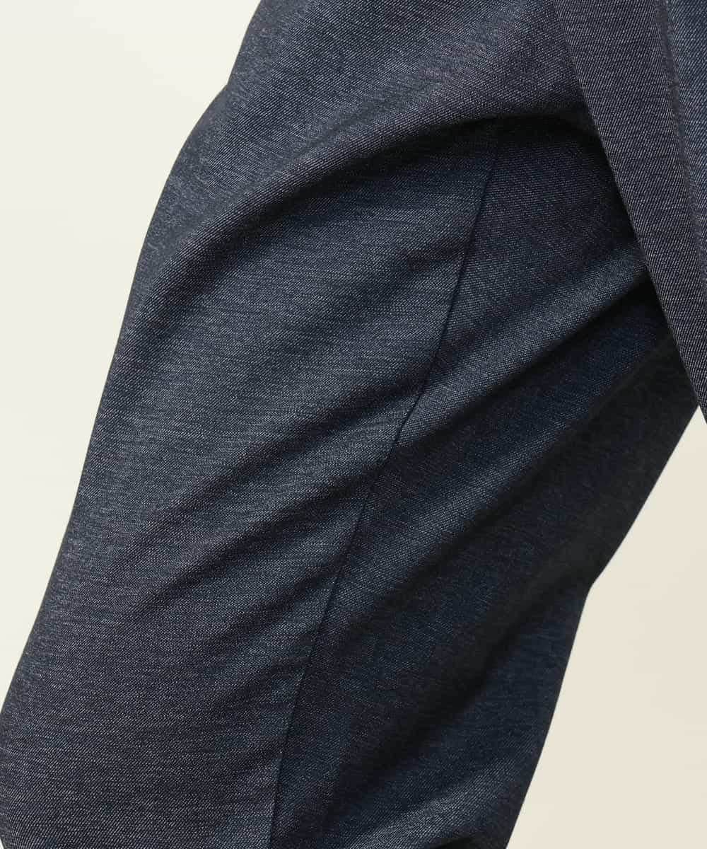 KHLLV26059 a.v.v MEN(アー・ヴェ・ヴェ) 【ON/OFF兼用】シャンブレー裏起毛スマートテーパードパンツ(セットアップ可） ネイビー