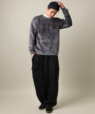 KHLLV27079 a.v.v MEN(アー・ヴェ・ヴェ) 【毛玉になりづらい】ワイドカーゴパンツ　LANATEC  ブラック
