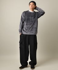 KHLLV27079 a.v.v MEN(アー・ヴェ・ヴェ) 【毛玉になりづらい】ワイドカーゴパンツ　LANATEC  ブラック