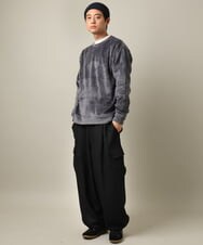 KHLLV27079 a.v.v MEN(アー・ヴェ・ヴェ) 【毛玉になりづらい】ワイドカーゴパンツ　LANATEC  ブラック