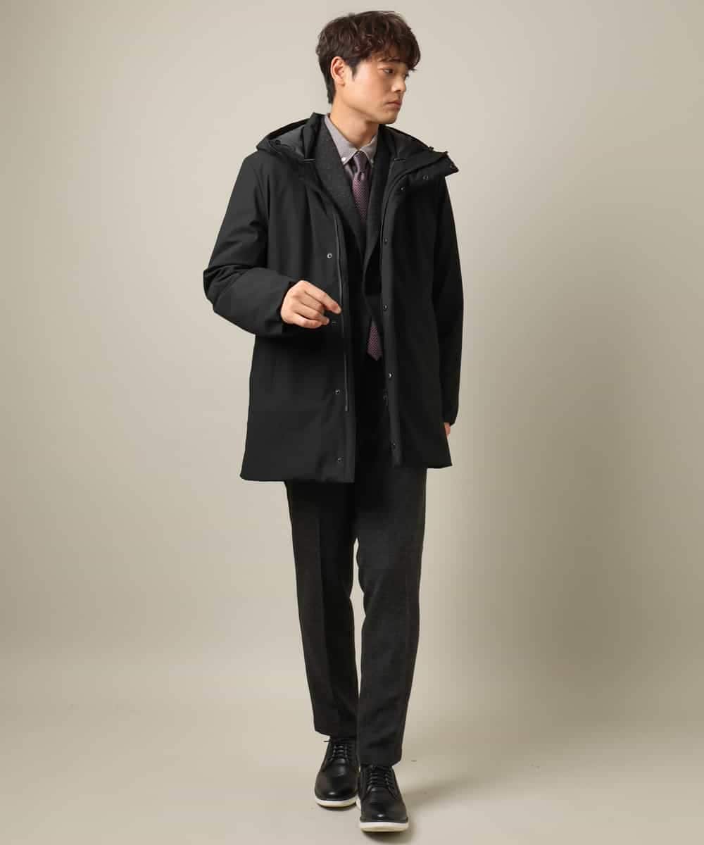 KHUAA02179 a.v.v MEN(アー・ヴェ・ヴェ) 【軽量】SORONA中綿フーデッドミドルコート ブラック