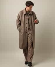 KHUAA07169 a.v.v MEN(アー・ヴェ・ヴェ) 【大人カジュアル】ワイドシルエットステンカラーコート モカベージュ