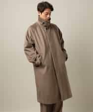KHUAA07169 a.v.v MEN(アー・ヴェ・ヴェ) 【大人カジュアル】ワイドシルエットステンカラーコート モカベージュ