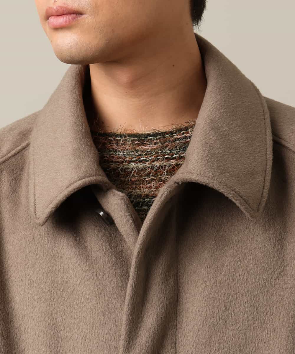 KHUAA07169 a.v.v MEN(アー・ヴェ・ヴェ) 【大人カジュアル】ワイドシルエットステンカラーコート モカベージュ