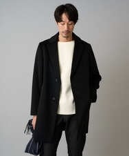 KHUAD01199 a.v.v MEN(アー・ヴェ・ヴェ) ウールライトビーバーチェスターコート ブラック