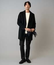 KHUAD01199 a.v.v MEN(アー・ヴェ・ヴェ) ウールライトビーバーチェスターコート ブラック