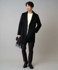 KHUAD01199 a.v.v MEN(アー・ヴェ・ヴェ) ウールライトビーバーチェスターコート ブラック