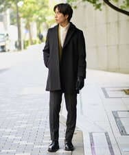 KHUAD01199 a.v.v MEN(アー・ヴェ・ヴェ) ウールライトビーバーチェスターコート ブラック