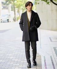 KHUAD01199 a.v.v MEN(アー・ヴェ・ヴェ) ウールライトビーバーチェスターコート ブラック