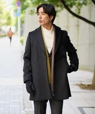 KHUAD01199 a.v.v MEN(アー・ヴェ・ヴェ) ウールライトビーバーチェスターコート ブラック