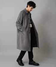 KHUAD07179 a.v.v MEN(アー・ヴェ・ヴェ) ワイドシルエットステンカラーコート ブラック