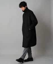 KHUAD07179 a.v.v MEN(アー・ヴェ・ヴェ) ワイドシルエットステンカラーコート ブラック