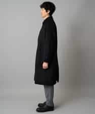 KHUAD07179 a.v.v MEN(アー・ヴェ・ヴェ) ワイドシルエットステンカラーコート ブラック