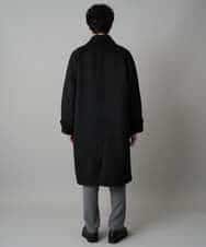 KHUAD07179 a.v.v MEN(アー・ヴェ・ヴェ) ワイドシルエットステンカラーコート ブラック