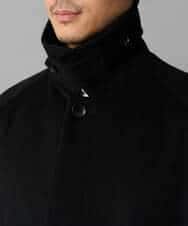 KHUAD07179 a.v.v MEN(アー・ヴェ・ヴェ) ワイドシルエットステンカラーコート ブラック