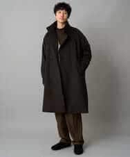 KHUAD08189 a.v.v MEN(アー・ヴェ・ヴェ) ワイドシルエットスタンドカラーコート ダークブラウン