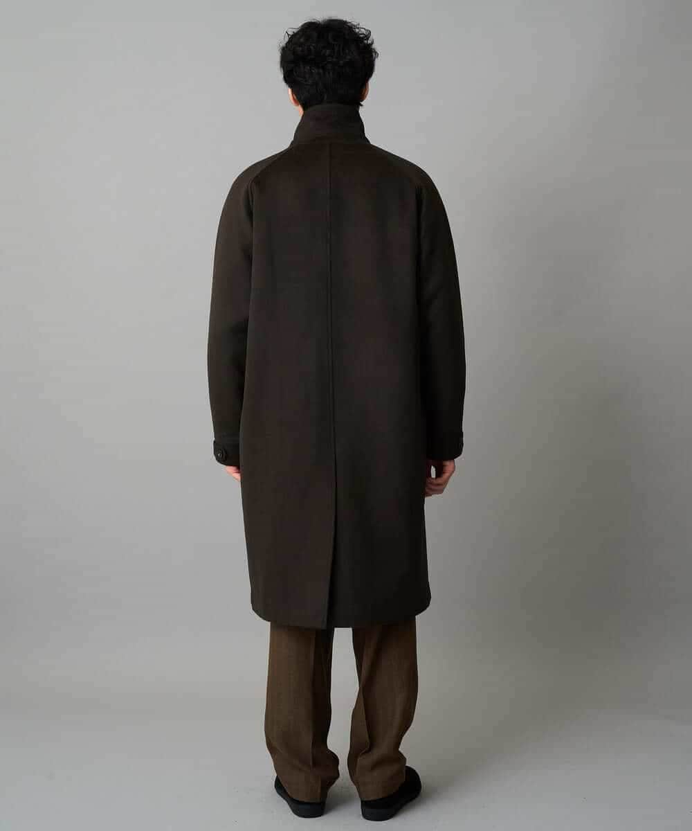 KHUAD08189 a.v.v MEN(アー・ヴェ・ヴェ) ワイドシルエットスタンドカラーコート ダークブラウン