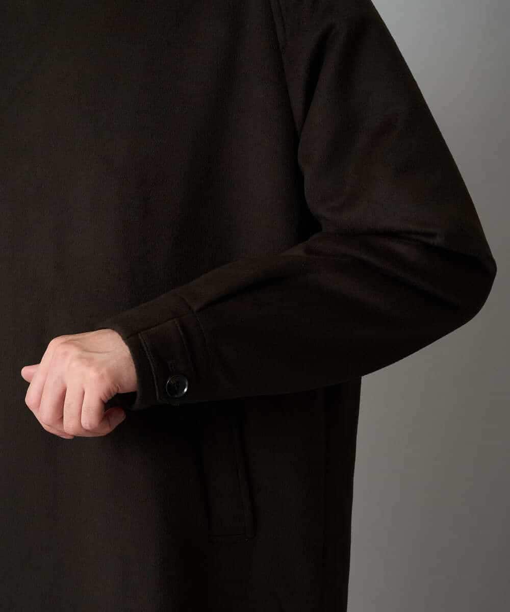 KHUAD08189 a.v.v MEN(アー・ヴェ・ヴェ) ワイドシルエットスタンドカラーコート ダークブラウン