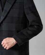 KHUAD21219 a.v.v MEN(アー・ヴェ・ヴェ) ウールライトビーバーチェックチェスターコート ダークグレー