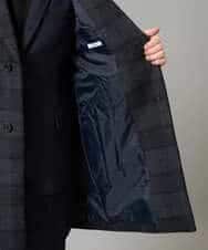 KHUAD21219 a.v.v MEN(アー・ヴェ・ヴェ) ウールライトビーバーチェックチェスターコート ダークグレー