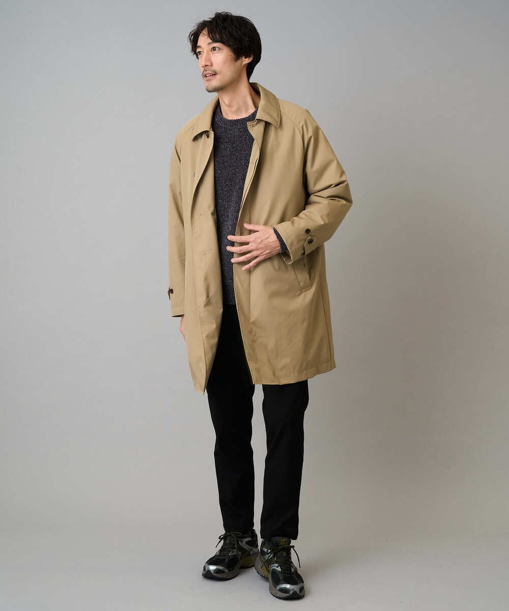 KHUAD30189 a.v.v MEN(アー・ヴェ・ヴェ) 【830FPダウン/軽量/撥水/防風】ライトスカイダウンステンカラーコート ブラック