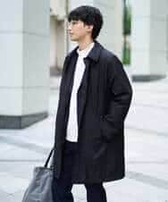 KHUAD30189 a.v.v MEN(アー・ヴェ・ヴェ) 【830FPダウン/軽量/撥水/防風】ライトスカイダウンステンカラーコート ブラック
